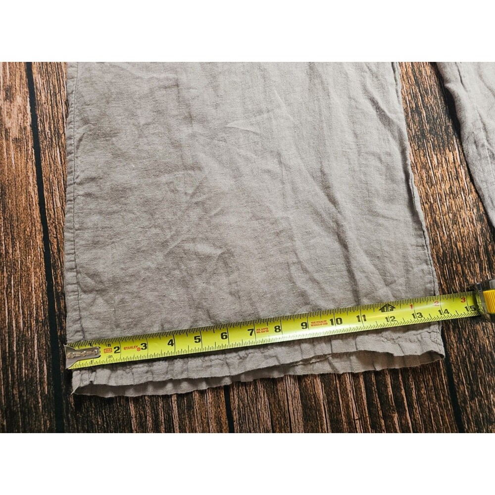 Linen Jumpsuit Casual Loose Wide Leg Pants Overalls Pull On Grayish Brown L/XL - Picture 3 of 10